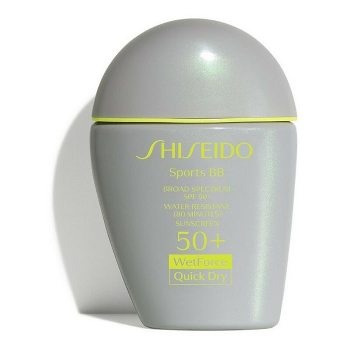 Feuchtigkeitscreme mit Farbe Shiseido WetForce Quick Dry Sports Medium Mittlerer Ton Spf 50 (30 ml) (Medium)