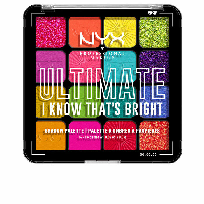 Palette mit Lidschatten NYX Ultimate #I know that's bright 16 x 0,83 g