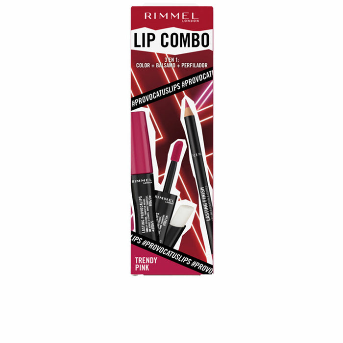 Schminkset Rimmel London Lip Combo 3 Stücke Trendy Pink