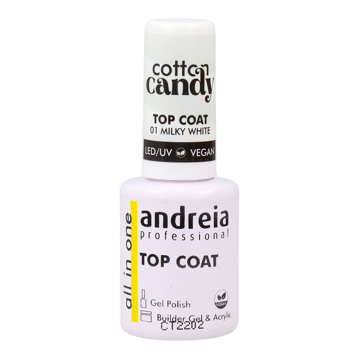 Nagellackfixierer Andreia Cotton Candy Top Coat Nº 01 Milky White 10,5 ml