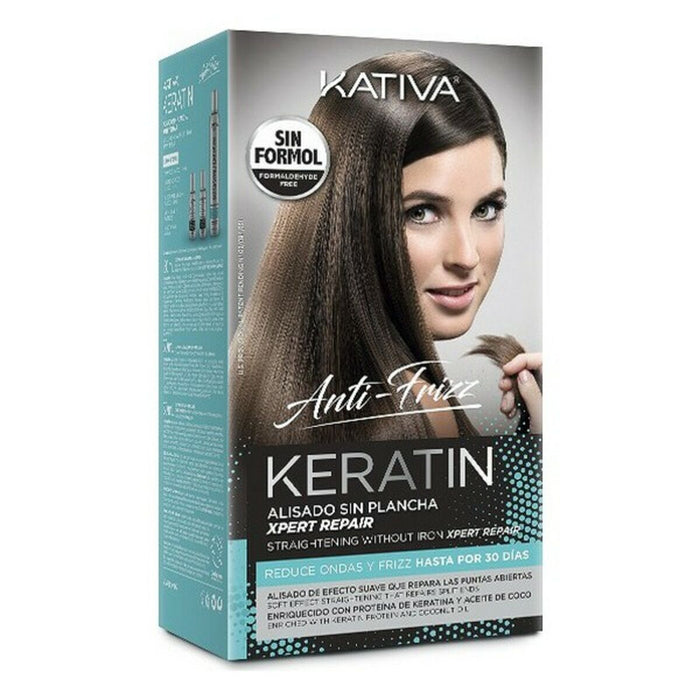 Glättende Haarbehandlung Keratin Anti-frizz Post Kativa (3 pcs)