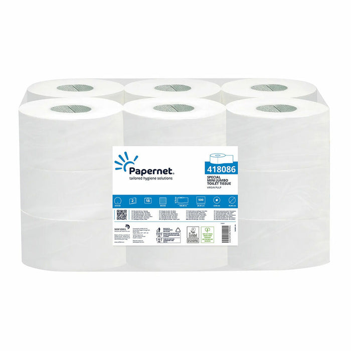 Toilettenpapierrollen Papernet Mini Jumbo 418086 (18 Stück) Doppelte Schicht