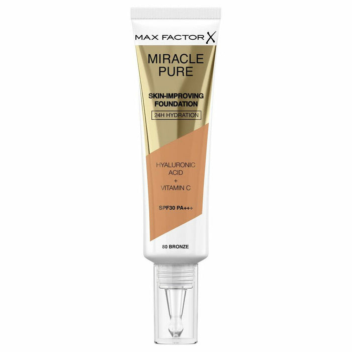 Fluid Makeup Basis Max Factor Miracle Pure 80-bronze SPF 30 (30 ml)